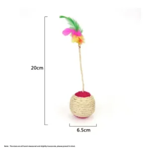Interactive Sisal Cat Scratching Ball Toy Anti-Bite Teething Kitten Pet Supplies with Teeth Cleaning Feature Sound Making