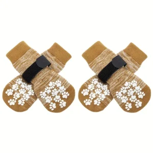 4PCS Pet Shoes, Dog's Foot Covers, Adjustable Indoor And Outdoor Non-Slip Socks For Pets.
