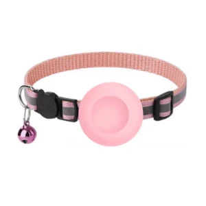 Cute Cat Collar Airtag Breakaway Reflective Kitten Collar with Bell for Apple Air Tag Holder Bell Nylon Silicone Collar for Cats