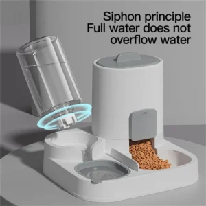 1-Pack Automatic Gravity-Fed Cat Water Dispenser & Feeder - Spill-Proof Large Capacity One-Piece Design,