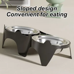 1PC Stainless Steel Cat Food & Water Bowl with Anti-Tip Design Large Capacity Easy-Eat Design for Pet Dog Cat  Feeding Food Bowl