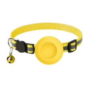 Cute Cat Collar Airtag Breakaway Reflective Kitten Collar with Bell for Apple Air Tag Holder Bell Nylon Silicone Collar for Cats