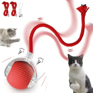 Smart Cat Toys Automatic Rolling Ball Fake Tail Rechargeable Electric Pet Interactive Toy Dog Cat Training Imitate Mouse Tail