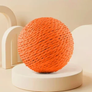Interactive Sisal Cat Scratching Ball Toy Anti-Bite Teething Kitten Pet Supplies with Teeth Cleaning Feature Sound Making