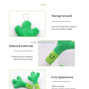 Plush Pet Chew Toys Bite Resistant Simulated Scallion Bell Sounding Teeth Cleaning Interactive Playing Supplies For Dog Cat